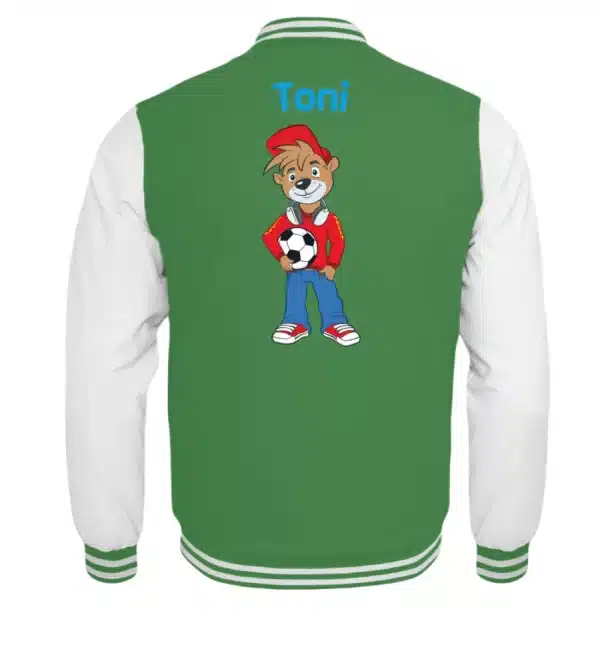Fußball-Teddy mit eigenem Namen - College-Jacke für Kinder - Kinder College Sweatjacke-6754