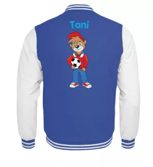 Fußball-Teddy mit eigenem Namen - College-Jacke für Kinder - Kinder College Sweatjacke-6751