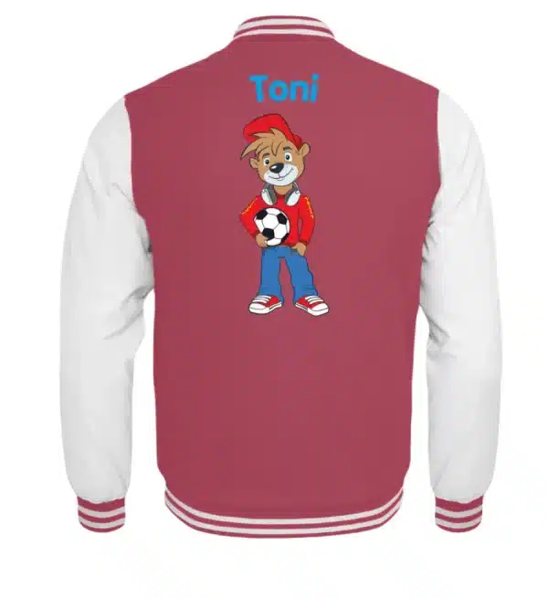 Fußball-Teddy mit eigenem Namen - College-Jacke für Kinder - Kinder College Sweatjacke-6755