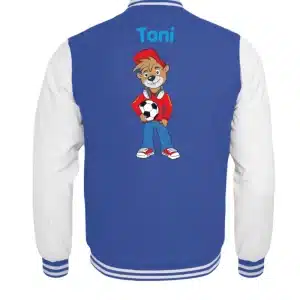 Fußball-Teddy mit eigenem Namen - College-Jacke für Kinder - Kinder College Sweatjacke-6751
