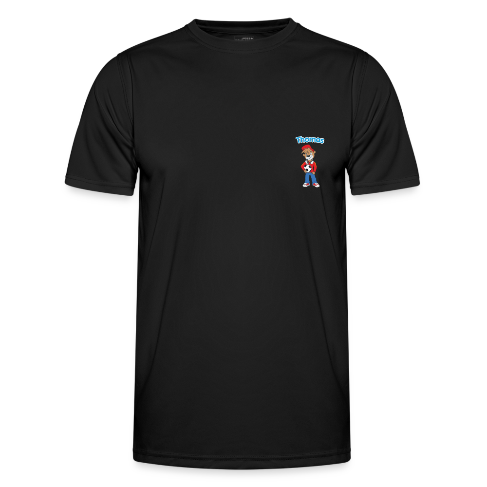 Gerade geschnittenes Funktions-T-Shirt für Erwachsene mit dem Fußball-Teddy und dem eigenen Namen