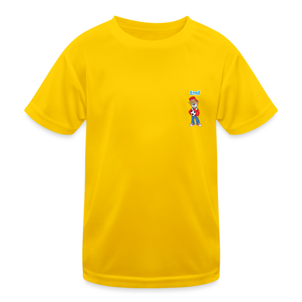Kinder Funktions-T-Shirt mit dem Fußball-Teddy und dem eigenen Namen