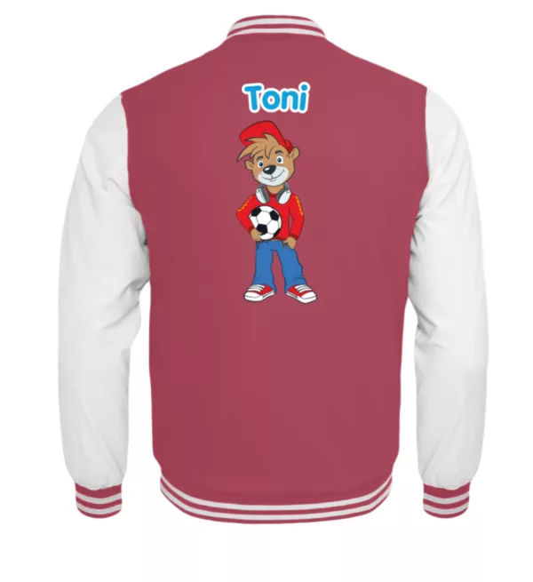 Fußball-Teddy College-Jacke für Kinder mit eigenem Namen - Kinder College Sweatjacke-6755