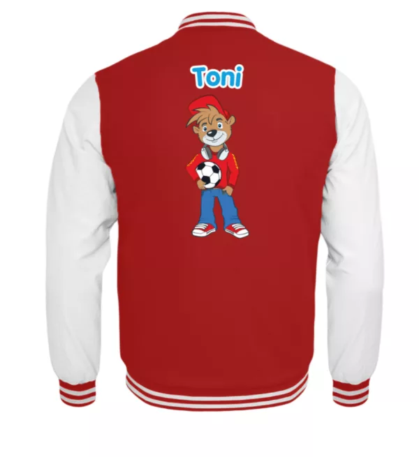 Fußball-Teddy College-Jacke für Kinder mit eigenem Namen - Kinder College Sweatjacke-6756