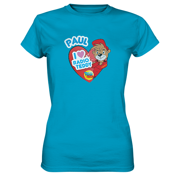 I love Radio TEDDY mit eigenem Namen – Tailliertes Premium Shirt für Erwachsene