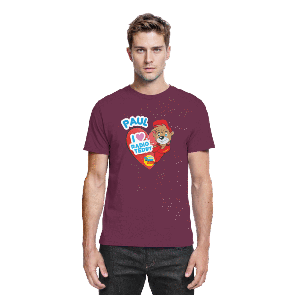 I love Radio TEDDY mit eigenem Namen - Gerades Premium Shirt für Erwachsene – Bild 2